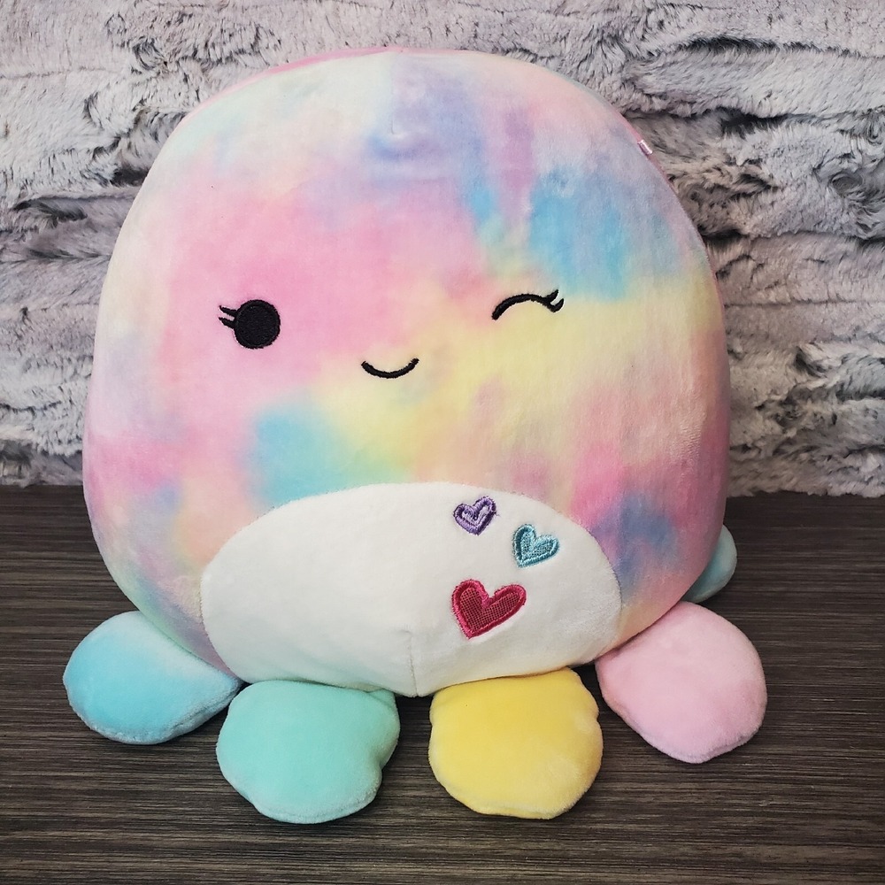 Squishmallows Kellytoy Valentines Squad Squishy Pastel Tie Dye Toy Opal Octopus
